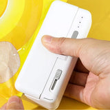 Mini Heat Sealer USB Rechargeable Bag Sealing Machine for Food Storage White