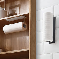 Wall Mount Paper Towel Holder Self-Adhesive Paper Towel Roll Holder for Kitchen Bathroom Under Cabinet White