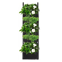 2Pcs 7-Pocket Wall Hanging Planting Bag Vertical Flower Grow Pouch Planter Garden Black