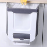 Foldable Hanging Kitchen Trash Can with Lid Garbage Can Waste Bin for Kitchen Bathroom Camping