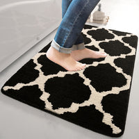 Quick Absorbent Bathroom Floor Mat Non-Slip Kitchen Mat Black