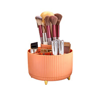 360 Degree Rotating Cosmetic Organizer Multi-Purpose Desk Organizer for Pencil Pen Art Supplies Makeup Brushes Orange