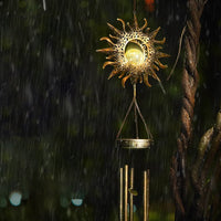 Solar Powered Wind Chimes LED Lights Hanging Decorative Light Garden Yard Outdoor Decor Sun Style