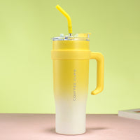 40oz Tumbler with Handle Stainless Steel Water Cup With Lid And Straw Yellow