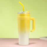 40oz Tumbler with Handle Stainless Steel Water Cup With Lid And Straw Yellow