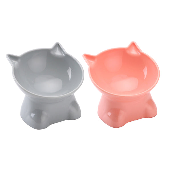 2Pcs Elevated Tilted Cat Dog Pet Bowl Feeder Food Water Bowl for Puppy Kitten Styel 1