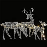 3Pcs 3D Reindeer Christmas Decorative Ornament with String Light Home Garden Yard Decor