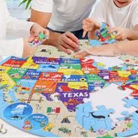 70Pcs World Map Jigsaw World Geography Puzzle Kid Toy