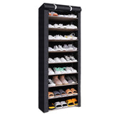 Shoes Rack with Cover Large Shoe Shelf Black