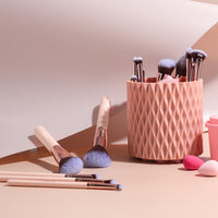 18Pcs Makeup Brush Set Foundation Powder Cosmetics Brushes with Makeup Sponge and Rotating Organizer Style 1