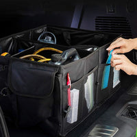 Collapsible Car Trunk Organizer Multi Pockets Cargo Storage Organizer Black