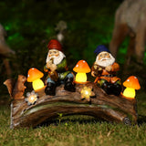 Solar Gnome Statues Light Resin Mushroom Light Garden Yard Ornament Decor