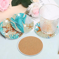 8Pcs Set Diamond Art Painting Coasters with Holder DIY Diamond Dot Cup Mats Style 1