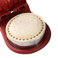 Round Sandwich Cutter and Sealer Manual Sandwich Press Mold Toast Bread Mold Baking Tool Red