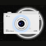 8X Zoom WIFI Digital Camera Retro Dua-Lens Auto Focus Camera with MP3 Player Various Games White