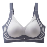 Wireless Push-Up Bra Lifting Anti-Sagging Seamless Bra Grey