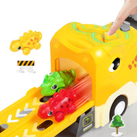 Foldable Ejection Race Track Dinosaur Toy Cars Set Kid Truck Car Toys Yellow