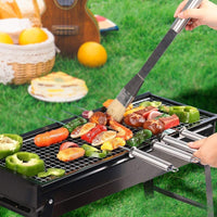 Portable Folding Charcoal BBQ Grill Drawable Barbecue Grill for Outdoor Camping Hiking Picnics Traveling