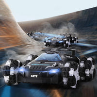 2.4Ghz RC Stunt Car Toy Remote Control Off-Road Racing Car Climbing Drift Spray Toy Car for Kids Black