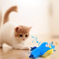 Cat Squeaky Toys Rechargeable Interactive Cat  Toy Touch Activated Kitten Plush Pet Toys Blue