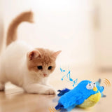 Cat Squeaky Toys Rechargeable Interactive Cat  Toy Touch Activated Kitten Plush Pet Toys Blue