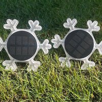 4Pcs Solar Snowflake LED Light Solar Lawn Wall Light Underground Light Warm White