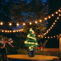 Solar Christmas Tree Light Garden Stakes Lights Tabletop Christmas Decor Warm