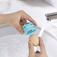 Set of 2Pcs Silicone Egg Cleaning Brush Fresh Egg Scrubber Reusable Egg Washing Tools Blue