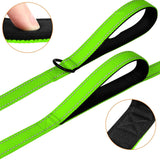 Reflective Dog Leash with Padded Handle Outdoor Dog Training Chain Dual Handle Lead Double Handle Lead Green