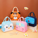 Children Cute Cartoon Animal Lunch Bags Lunch Box Carry Tote Picnic Storage Bag Blue