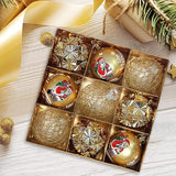 9Pcs Christmas Tree Christmas Balls Decorations Baubles Party Ornaments Gift Pack Gold