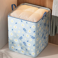 Large Capacity Storage Bin Non-Woven Fabric Quilt Storage Bag Wardrobe Organizer Blue