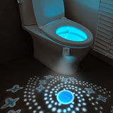 Toilet Motion Sensor Night Lights RGB Projector Toilet Bowl Seat LED Nightlight