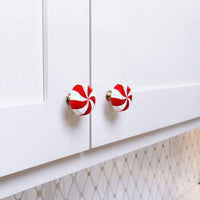 10Pcs Christmas Knob Button Cover Xmas Orbicular Candy Cabinet Knob Covers for Cabinet Living Room Bedroom