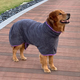 Dog Bathrobe Towel Dog Drying Coat Fast Drying Absorbent Pet Dog Bath Robe Grey