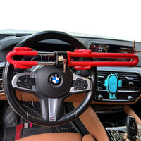 Antitheft Steering Wheel Lock Adjustable Car Security Lock with Keys for Vehicle Truck Red