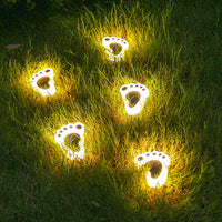 Pair of Bear Paw Decorative Solar Outdoor Lights Wall Lights for Garden Lawn Yard Warm