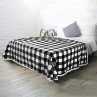 125×145cm Reversible Plush Blanket Soft Throw Blanket for Sofa Couch Bed Black