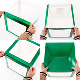 4Pcs Christmas Clear Boxes with 26 Capital Letters Set DIY Xmas Gift Boxes Packing DIY Letter Cube Box Green