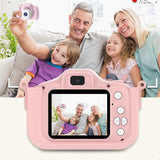 1080P HD Kids Digital Camera Unicorn Camera Toy Gift with 32G Memory Card Pink