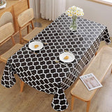 Moroccan Pattern Tablecloth Rectangle Dining Table Cover Christmas Party Decor Black