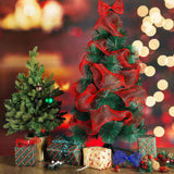 26cm x 10 Yards Christmas Decor Mesh Rolls Plastic Net Ribbon for Wreath Making Decorations 4 Rolls Styel 1