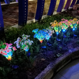 2Pcs Set Solar Flower Lights Garden LED Decorative Stake Light Outdoor Yard Patio Decor White