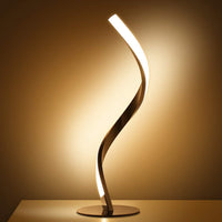 Modern Spiral Bedside Lamp Touch Control LED Table Lamp Nightstand Lamps for Home Office Warm Lighting