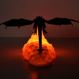 3D Printed Fire Dragon Lamp USB Rechargeable Night Light Home Decor