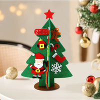 5Pcs Felt Christmas Tree DIY Set Felt Xmas Tree with Detachable Ornaments Home Holiday Decorations Style 2