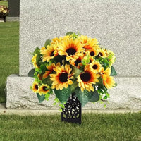 2Pcs Hollow-Out Flower Holder with Stakes Cemetery Vases for Gravestone Gravesite Garden Outdoor