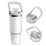 30 oz Insulated Tumbler wit Lid and Straw Vacuum Double Walled Water Bottle White