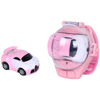 2.4GHz Remote Control Car Watch Toys Rechargeable Mini Racing Car Toy Pink