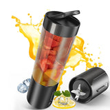 450ml Portable Mini Blender for Shakes and Smoothies USB Rechargeable for Travel Picnic Office Black